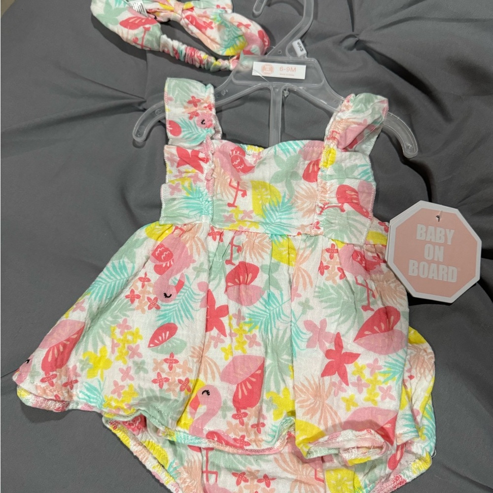 Floral Baby Dress with Headband